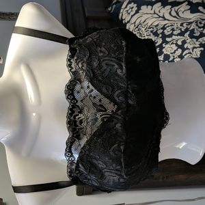 Black lace inset bra